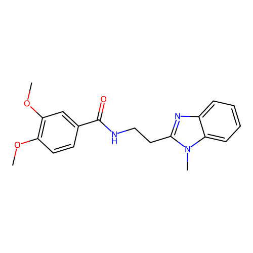 3,4-dimethoxy-N-[2-(1-methyl-1H-benzimidazol-2-yl)ethyl]benzamide structure