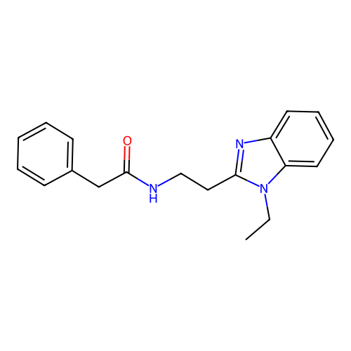 N-[2-(1-ethylbenzimidazol-2-yl)ethyl]-2-phenylacetamide structure