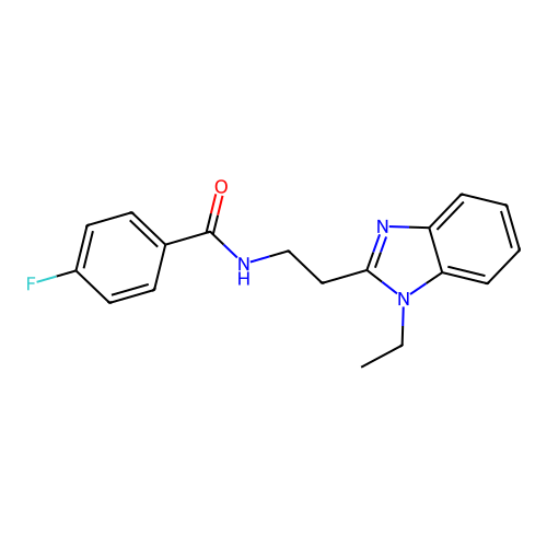 N-[2-(1-ethylbenzimidazol-2-yl)ethyl]-4-fluorobenzamide structure