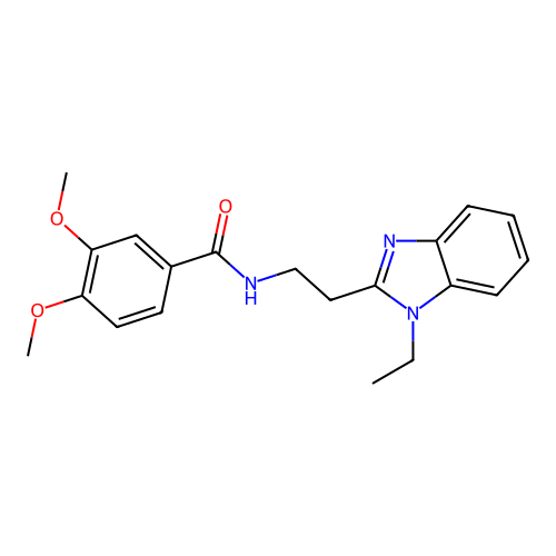 N-[2-(1-ethyl-1H-benzimidazol-2-yl)ethyl]-3,4-dimethoxybenzamide structure