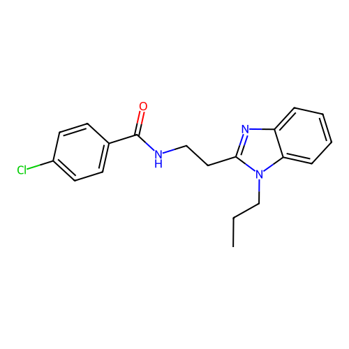 4-chloro-N-[2-(1-propylbenzimidazol-2-yl)ethyl]benzamide structure