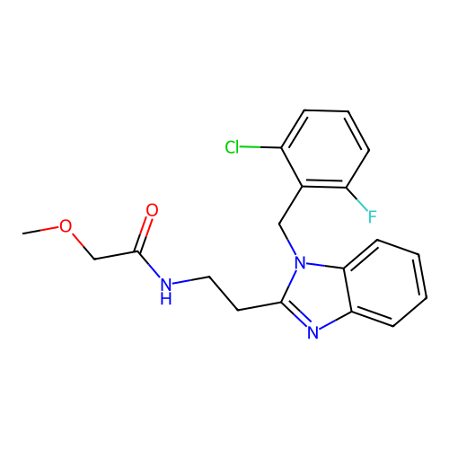 N-{2-[1-(2-chloro-6-fluorobenzyl)-1H-benzimidazol-2-yl]ethyl}-2-methoxyacetamide structure