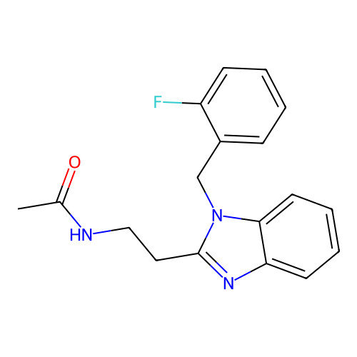 N-(2-{1-[(2-fluorophenyl)methyl]benzimidazol-2-yl}ethyl)acetamide structure