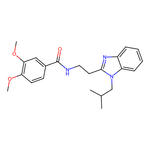 3,4-dimethoxy-N-{2-[1-(2-methylpropyl)-1H-1,3-benzodiazol-2-yl]ethyl}benzamide structure