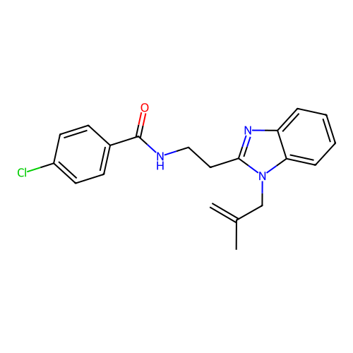 4-chloro-N-{2-[1-(2-methylprop-2-en-1-yl)-1H-benzimidazol-2-yl]ethyl}benzamide structure
