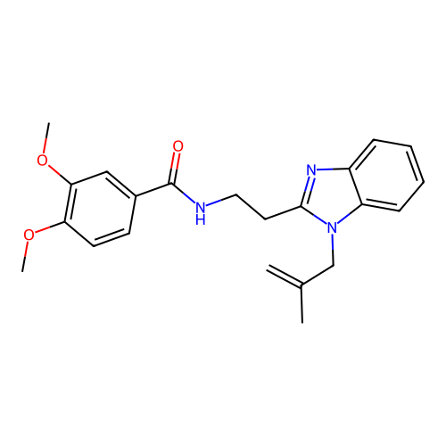 (3,4-dimethoxyphenyl)-N-{2-[1-(2-methylprop-2-enyl)benzimidazol-2-yl]ethyl}car boxamide structure