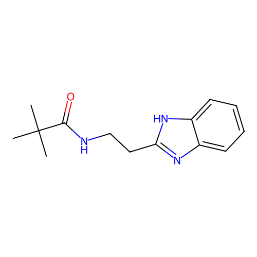 N-[2-(1H-1,3-benzodiazol-2-yl)ethyl]-2,2-dimethylpropanamide structure