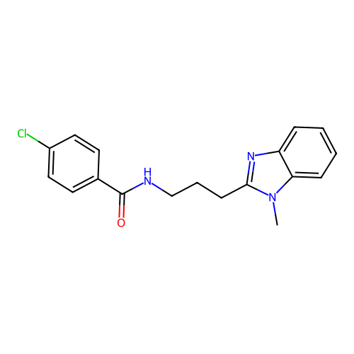 4-chloro-N-[3-(1-methylbenzimidazol-2-yl)propyl]benzamide structure