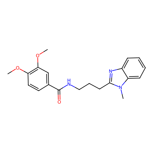 3,4-dimethoxy-N-[3-(1-methyl-1H-benzimidazol-2-yl)propyl]benzamide structure
