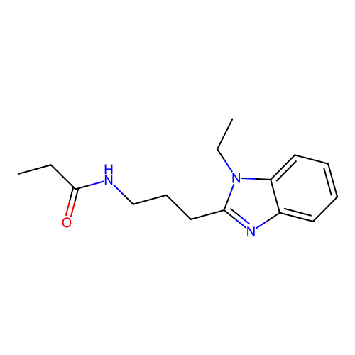N-[3-(1-ethylbenzimidazol-2-yl)propyl]propanamide structure