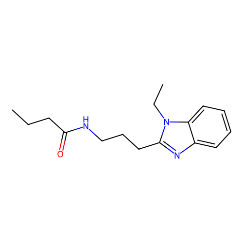 N-[3-(1-ethylbenzimidazol-2-yl)propyl]butanamide structure