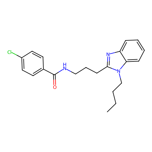N-[3-(1-butylbenzimidazol-2-yl)propyl]-4-chlorobenzamide structure