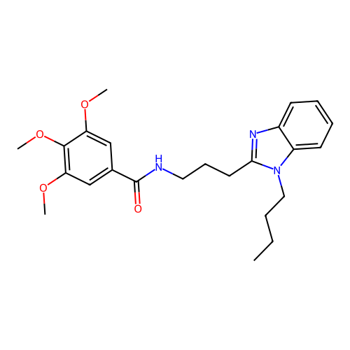 N-[3-(1-butylbenzimidazol-2-yl)propyl]-3,4,5-trimethoxybenzamide structure