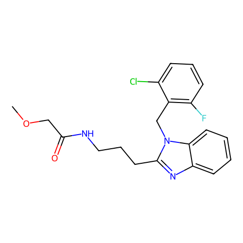 N-{3-[1-(2-chloro-6-fluorobenzyl)-1H-benzimidazol-2-yl]propyl}-2-methoxyacetamide structure