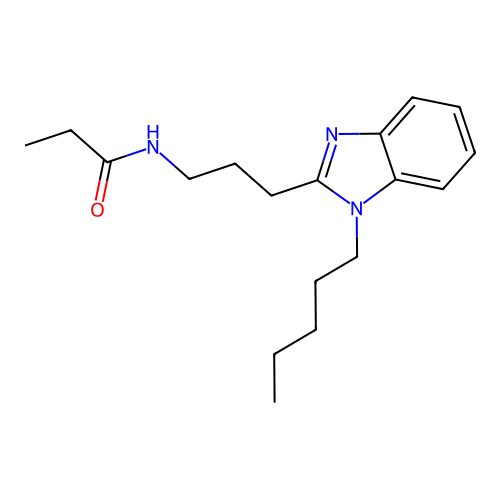 N-[3-(1-pentylbenzimidazol-2-yl)propyl]propanamide structure