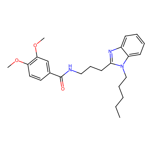 3,4-dimethoxy-N-(3-(1-pentyl-1H-benzo[d]imidazol-2-yl)propyl)benzamide structure