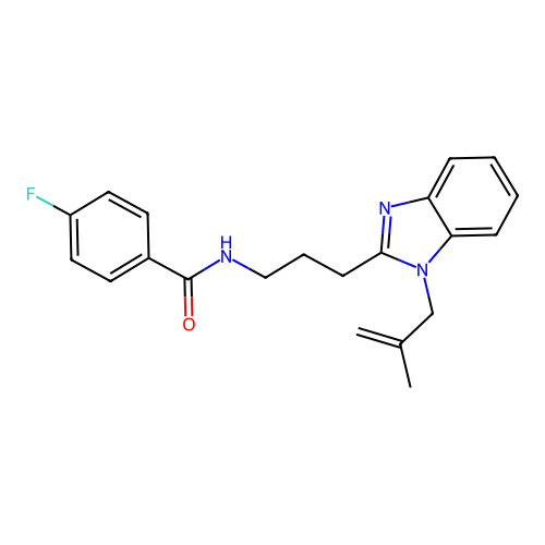 4-fluoro-N-(3-(1-(2-methylallyl)-1H-benzo[d]imidazol-2-yl)propyl)benzamide structure