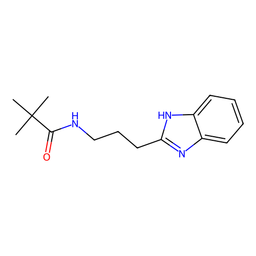 N-[3-(1H-benzimidazol-2-yl)propyl]-2,2-dimethylpropanamide structure