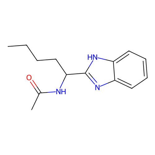 N-[1-(1H-benzimidazol-2-yl)pentyl]acetamide structure