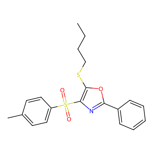 5-(Butylthio)-2-phenyl-4-tosyloxazole structure