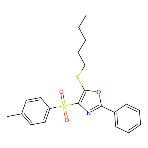 5-(Pentylthio)-2-phenyl-4-tosyloxazole structure