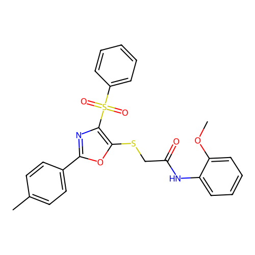 N-(2-methoxyphenyl)-2-((4-(phenylsulfonyl)-2-(p-tolyl)oxazol-5-yl)thio)acetamide structure