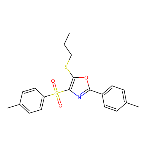 5-(Propylthio)-2-(p-tolyl)-4-tosyloxazole structure