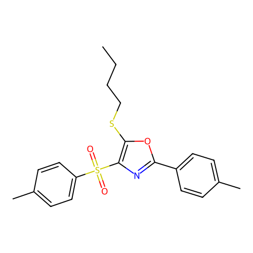 5-(Butylthio)-2-(p-tolyl)-4-tosyloxazole structure