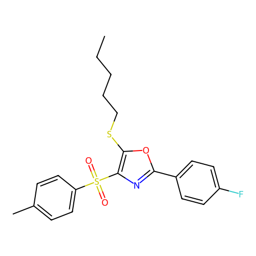 2-(4-Fluorophenyl)-5-(pentylthio)-4-tosyloxazole structure