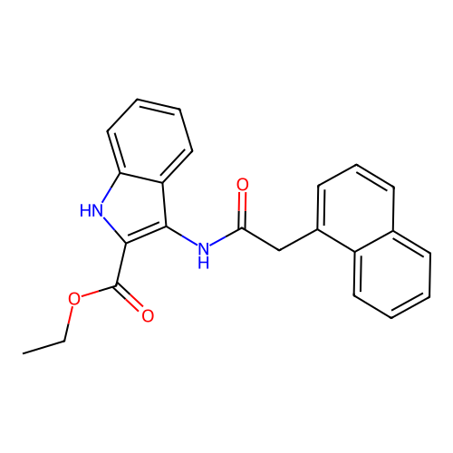 ethyl 3-(2-(naphthalen-1-yl)acetamido)-1H-indole-2-carboxylate structure