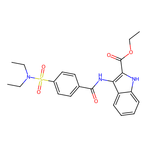 ethyl 3-[[4-(diethylsulfamoyl)benzoyl]amino]-1H-indole-2-carboxylate structure