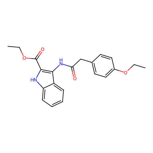ethyl 3-[[2-(4-ethoxyphenyl)acetyl]amino]-1H-indole-2-carboxylate structure
