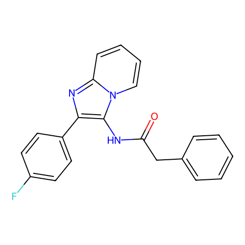 N-[2-(4-fluorophenyl)imidazo[1,2-a]pyridin-3-yl]-2-phenylacetamide structure