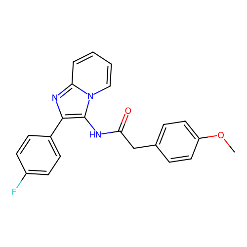 N-[2-(4-fluorophenyl)imidazo[1,2-a]pyridin-3-yl]-2-(4-methoxyphenyl)acetamide structure