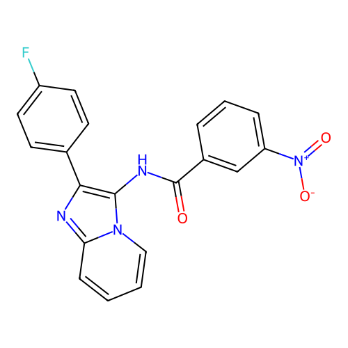 N-[2-(4-fluorophenyl)imidazo[1,2-a]pyridin-3-yl]-3-nitrobenzamide structure