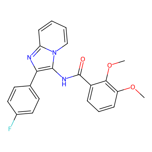 N-[2-(4-fluorophenyl)imidazo[1,2-a]pyridin-3-yl]-2,3-dimethoxybenzamide structure