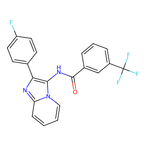 N-[2-(4-fluorophenyl)imidazo[1,2-a]pyridin-3-yl]-3-(trifluoromethyl)benzamide structure