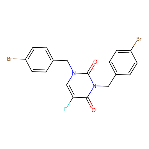 1,3-bis(4-bromobenzyl)-5-fluoropyrimidine-2,4(1H,3H)-dione structure