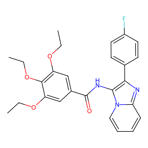 3,4,5-triethoxy-N-[2-(4-fluorophenyl)imidazo[1,2-a]pyridin-3-yl]benzamide structure