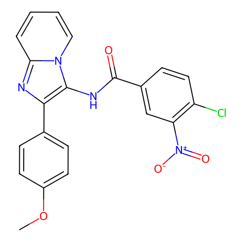 4-chloro-N-[2-(4-methoxyphenyl)imidazo[1,2-a]pyridin-3-yl]-3-nitrobenzamide structure