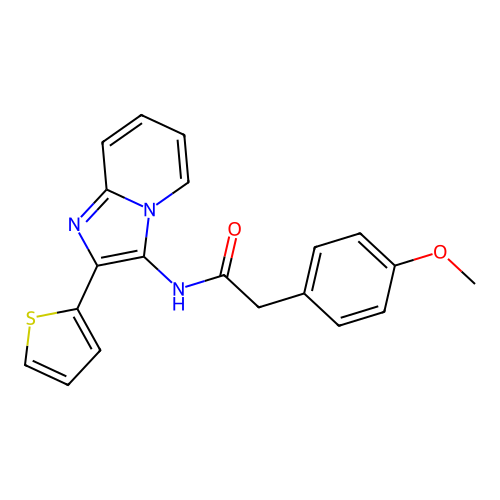 2-(4-Methoxyphenyl)-N-[2-(thiophen-2-YL)imidazo[1,2-A]pyridin-3-YL]acetamide structure