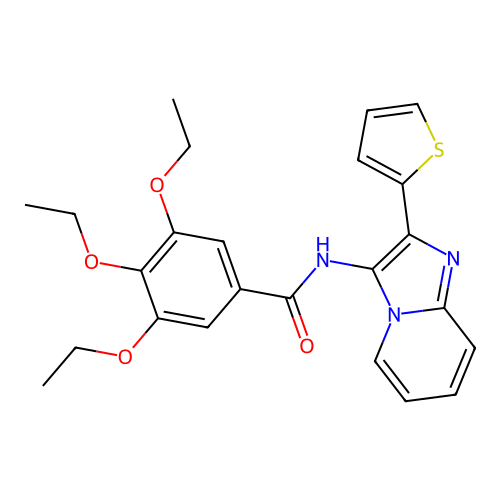 3,4,5-Triethoxy-N-[2-(thiophen-2-YL)imidazo[1,2-A]pyridin-3-YL]benzamide structure