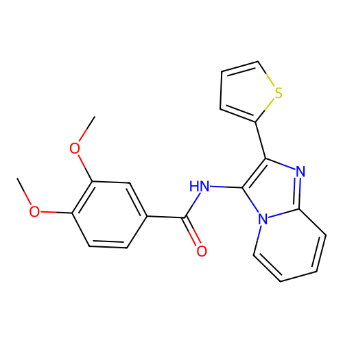 3,4-Dimethoxy-N-[2-(thiophen-2-YL)imidazo[1,2-A]pyridin-3-YL]benzamide structure