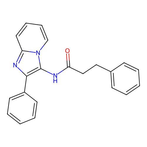3-phenyl-N-(2-phenylimidazo[1,2-a]pyridin-3-yl)propanamide structure