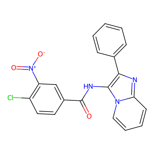 4-chloro-3-nitro-N-{2-phenylimidazo[1,2-a]pyridin-3-yl}benzamide structure