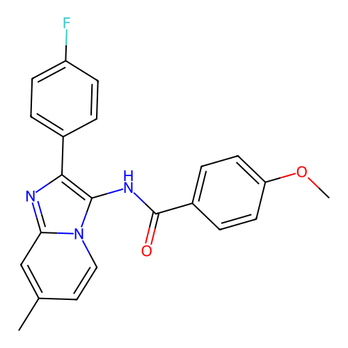 N-[2-(4-fluorophenyl)-7-methylimidazo[1,2-a]pyridin-3-yl]-4-methoxybenzamide structure