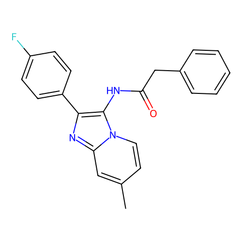 N-[2-(4-fluorophenyl)-7-methylimidazo[1,2-a]pyridin-3-yl]-2-phenylacetamide structure