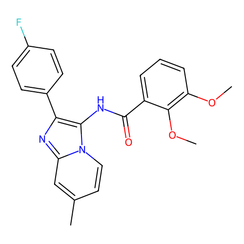 N-[2-(4-fluorophenyl)-7-methylimidazo[1,2-a]pyridin-3-yl]-2,3-dimethoxybenzamide structure