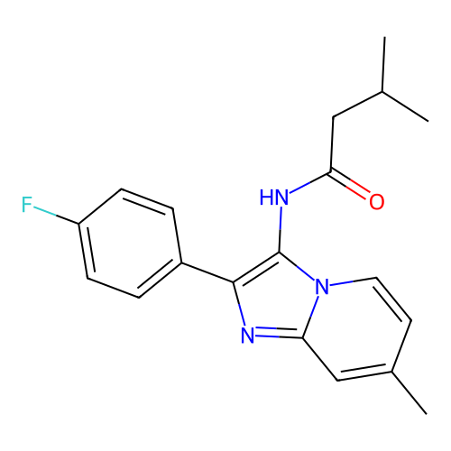 N-[2-(4-fluorophenyl)-7-methylimidazo[1,2-a]pyridin-3-yl]-3-methylbutanamide structure