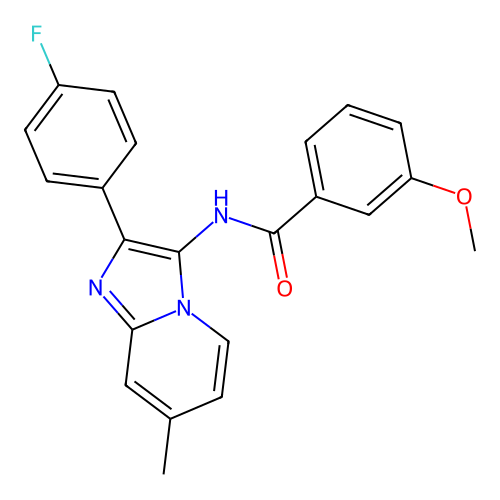 N-[2-(4-fluorophenyl)-7-methylimidazo[1,2-a]pyridin-3-yl]-3-methoxybenzamide structure